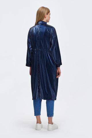 Relaxed Fit Trench Navy Blue