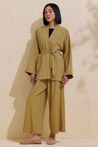 Rayne Kimono Pants Set Green