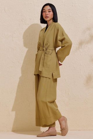 Rayne Kimono Pants Set Green