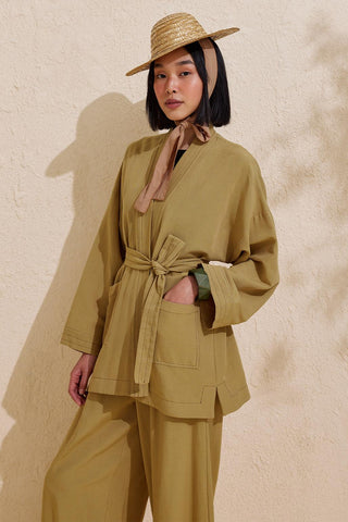 Rayne Kimono Pants Set Green