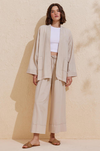 Rayne Kimono Pants Set Stone