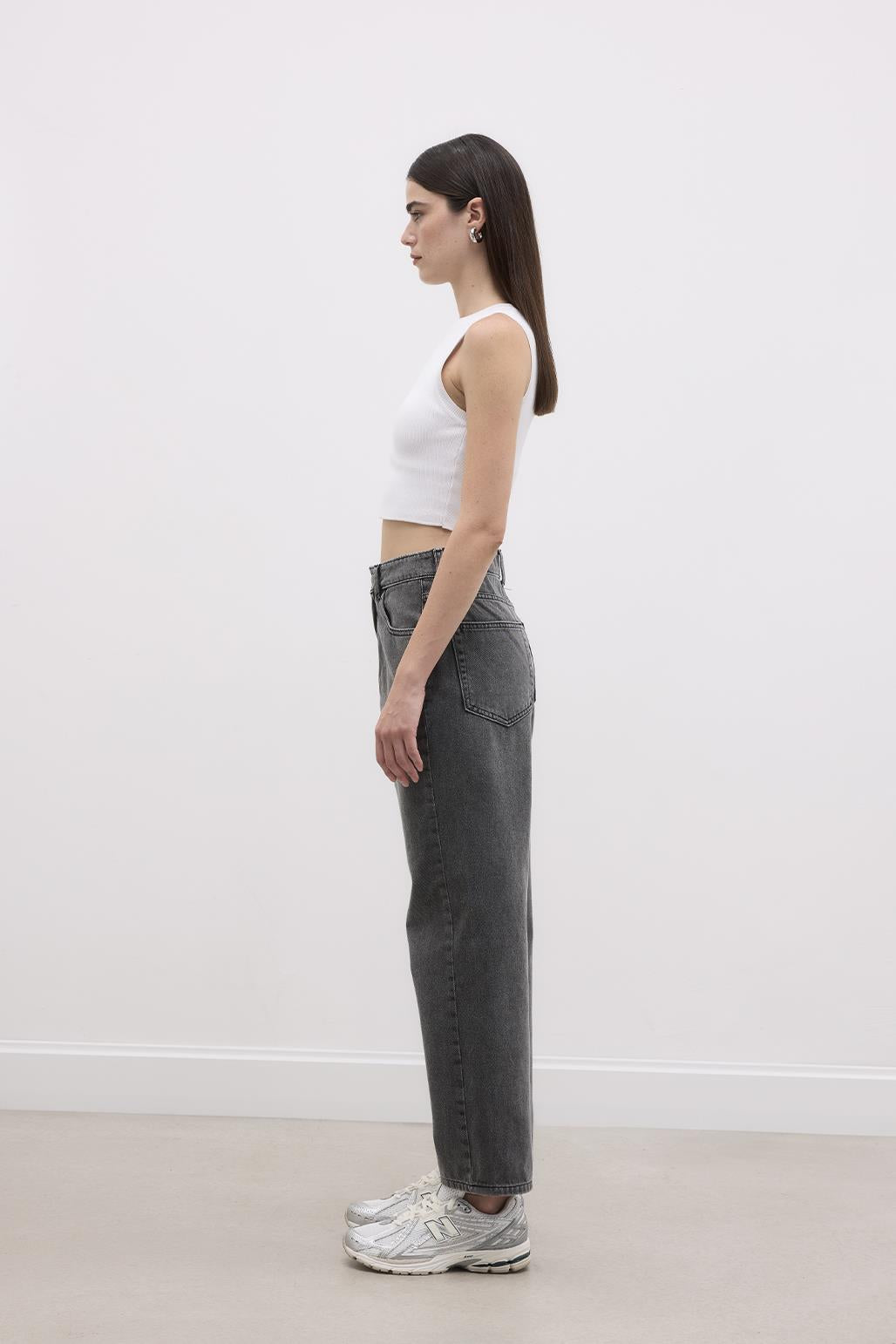 Relaxed Fit Jean Trousers Dark Gray