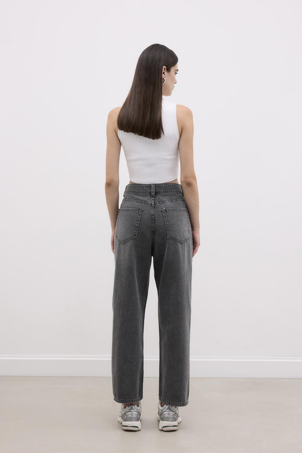 Relaxed Fit Jean Trousers Dark Gray