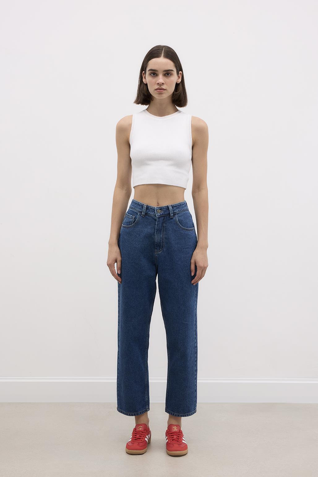 Relaxed Fit Jean Trousers Medium Blue