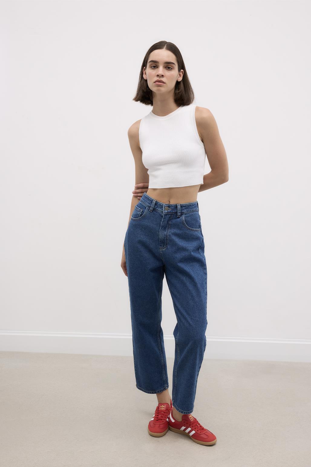 Relaxed Fit Jean Trousers Medium Blue