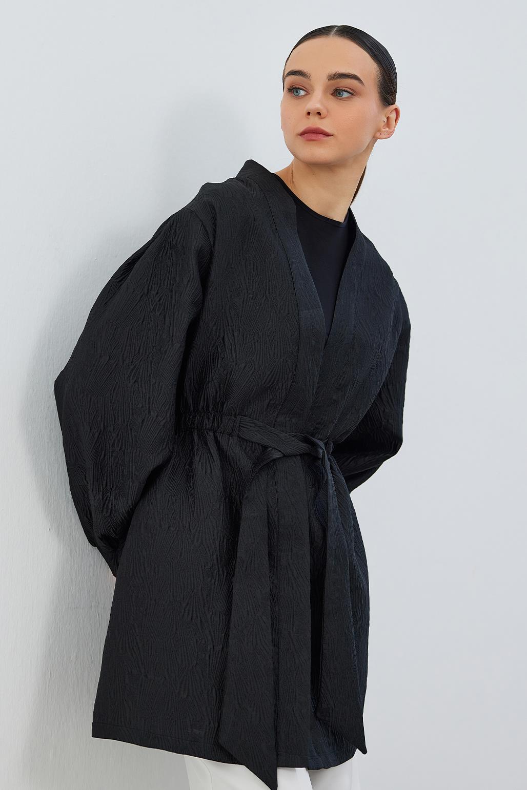 Rema Taffeta Kimono Black