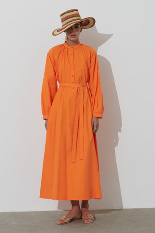 Matching Belted Dress Orange