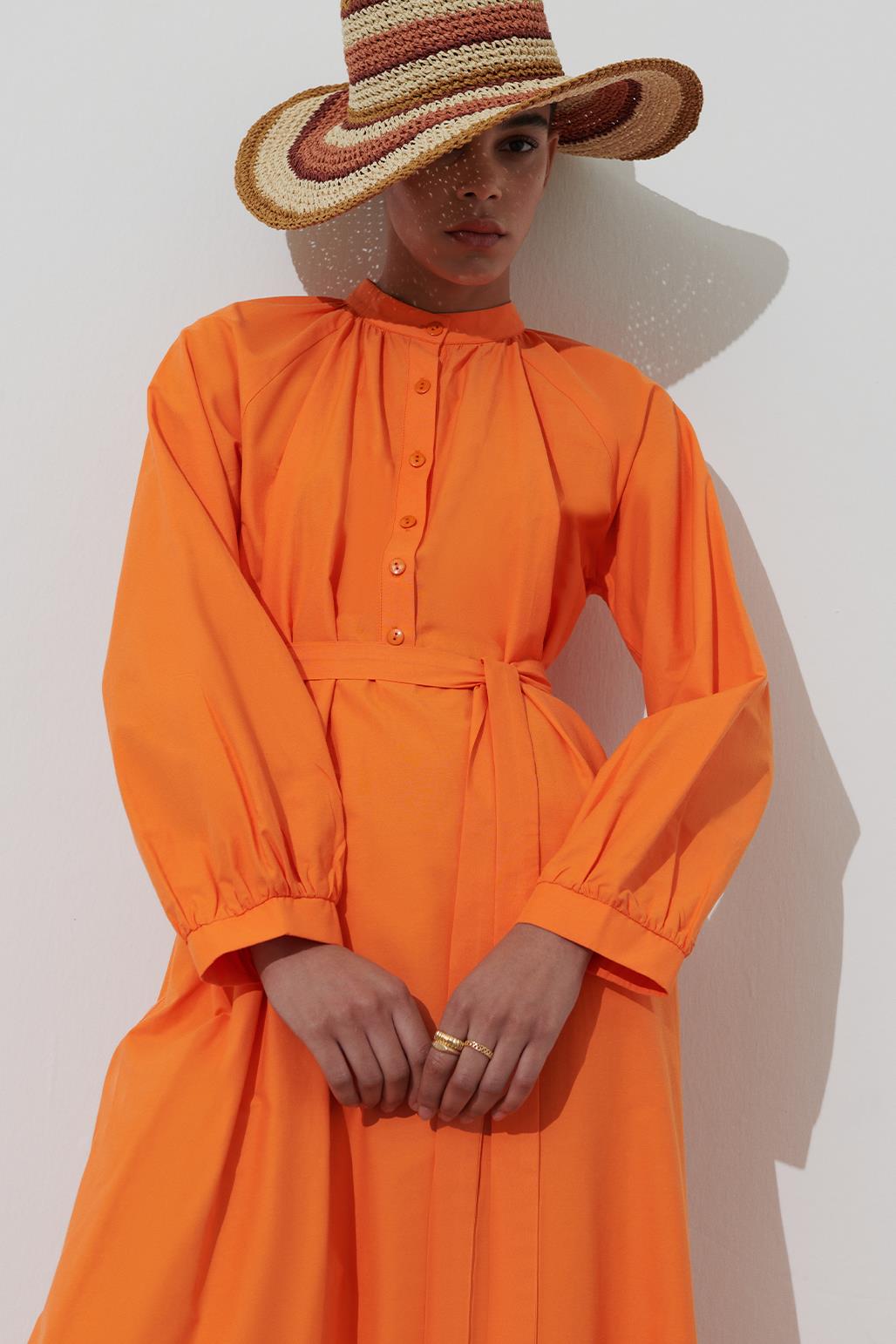 Matching Belted Dress Orange