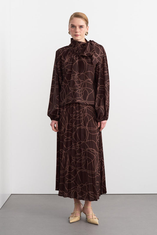 Rope-Patterned Two Piece Set Brown