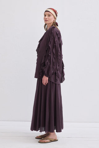 Rosa Frilled Voile Shirt Plum