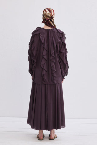 Rosa Frilled Voile Shirt Plum
