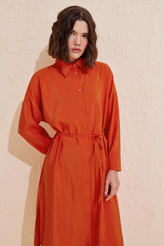 Rosa Long Slit Shirt Plum