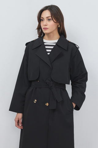 Windbreaker Trench Coat Black