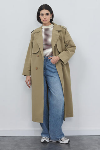 Windbreaker Trench Coat Olive Green