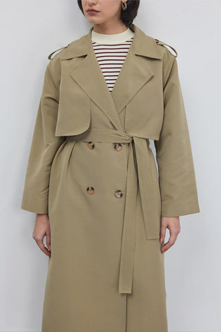 Windbreaker Trench Coat Olive Green