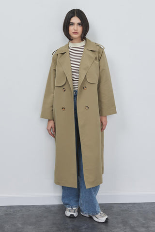 Windbreaker Trench Coat Olive Green