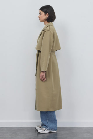 Windbreaker Trench Coat Olive Green