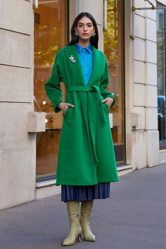 Shawl Collar Cachet Coat Green
