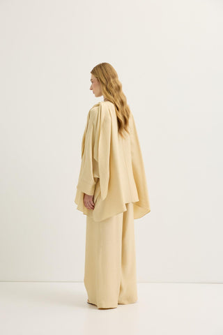 Shawl Collar Modal Tunic & Trousers Set Sand Beige