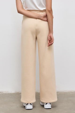 Fleece Straight-Cut Tracksuit Beige