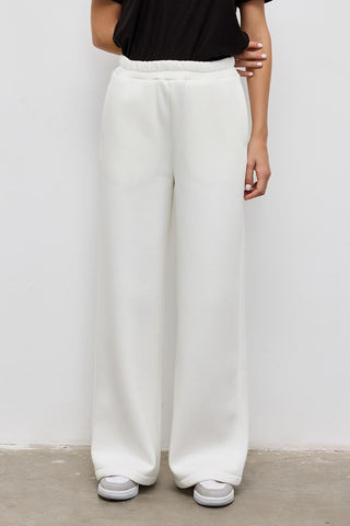 Fleece Straight-Cut Tracksuit Ecru