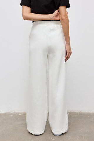 Fleece Straight-Cut Tracksuit Ecru