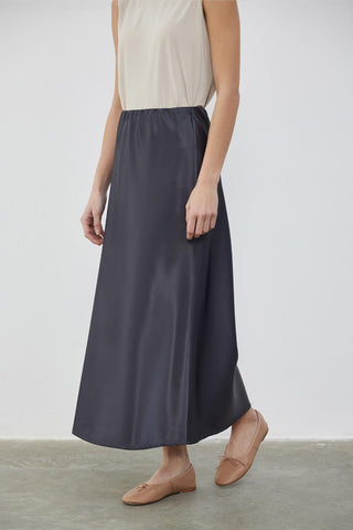 Satin Pencil Skirt Smoked