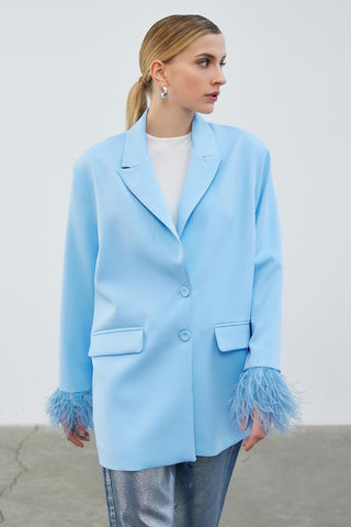 Seba Blazer with Otrish Detail Sky Blue