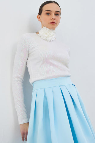 Sequin Embroidered Blouse Hologram