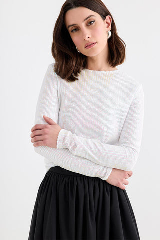 Sequin Embroidered Blouse Hologram