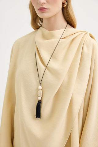Shawl Collar Modal Tunic & Trousers Set Sand Beige