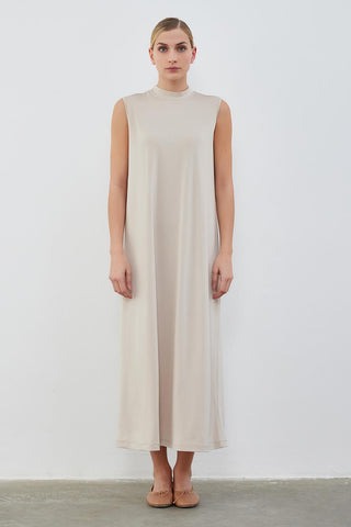 Silk Knitted Sleeveless Dress Mink