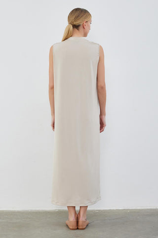 Silk Knitted Sleeveless Dress Mink