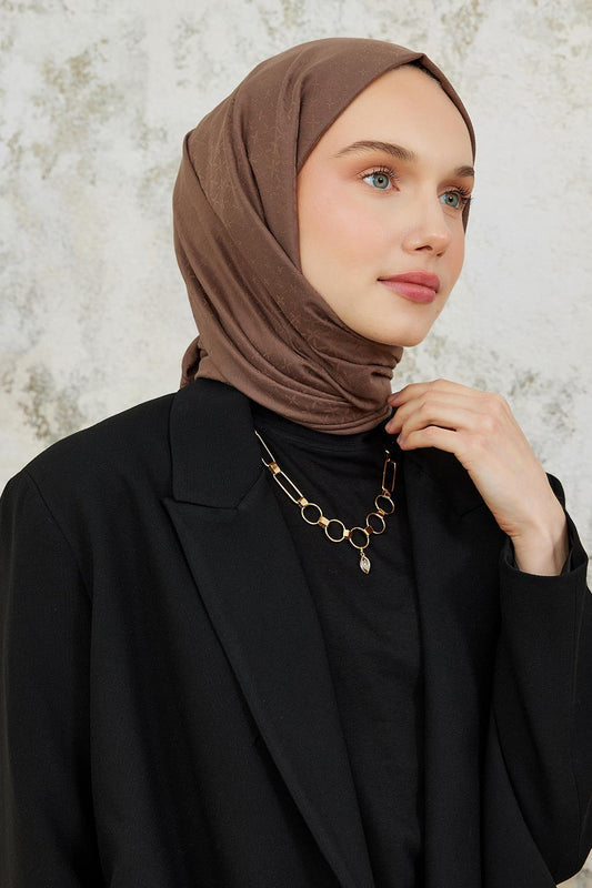 Icon Pattern Modal Jacquard Shawl Mocha