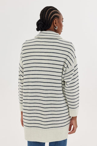 Lurex Striped Cardigan Ecru