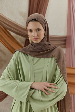 Soft Line Cotton Scarf Bark