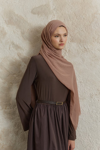 Soft Line Cotton Scarf Dusty Rose