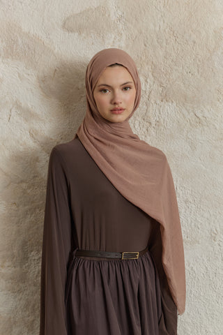 Soft Line Cotton Scarf Dusty Rose