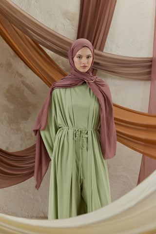 Soft Line Cotton Scarf Plum Purple