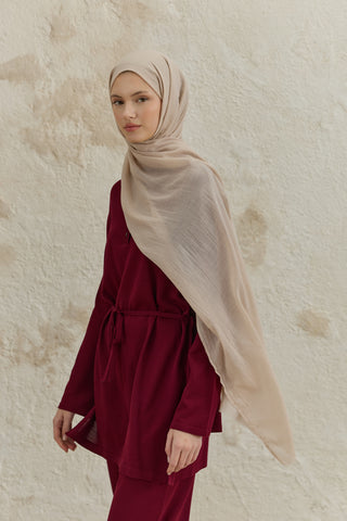 Soft Line Cotton Scarf Stone