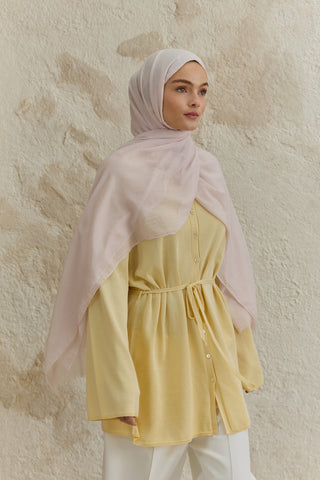 Soft Line Cotton Scarf Pale Pink