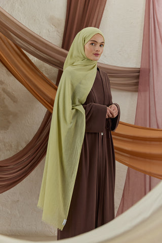 Soft Line Cotton Scarf Pale Green