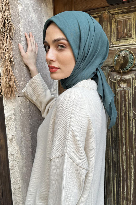 Soft Cotton Scarf Petrol Green