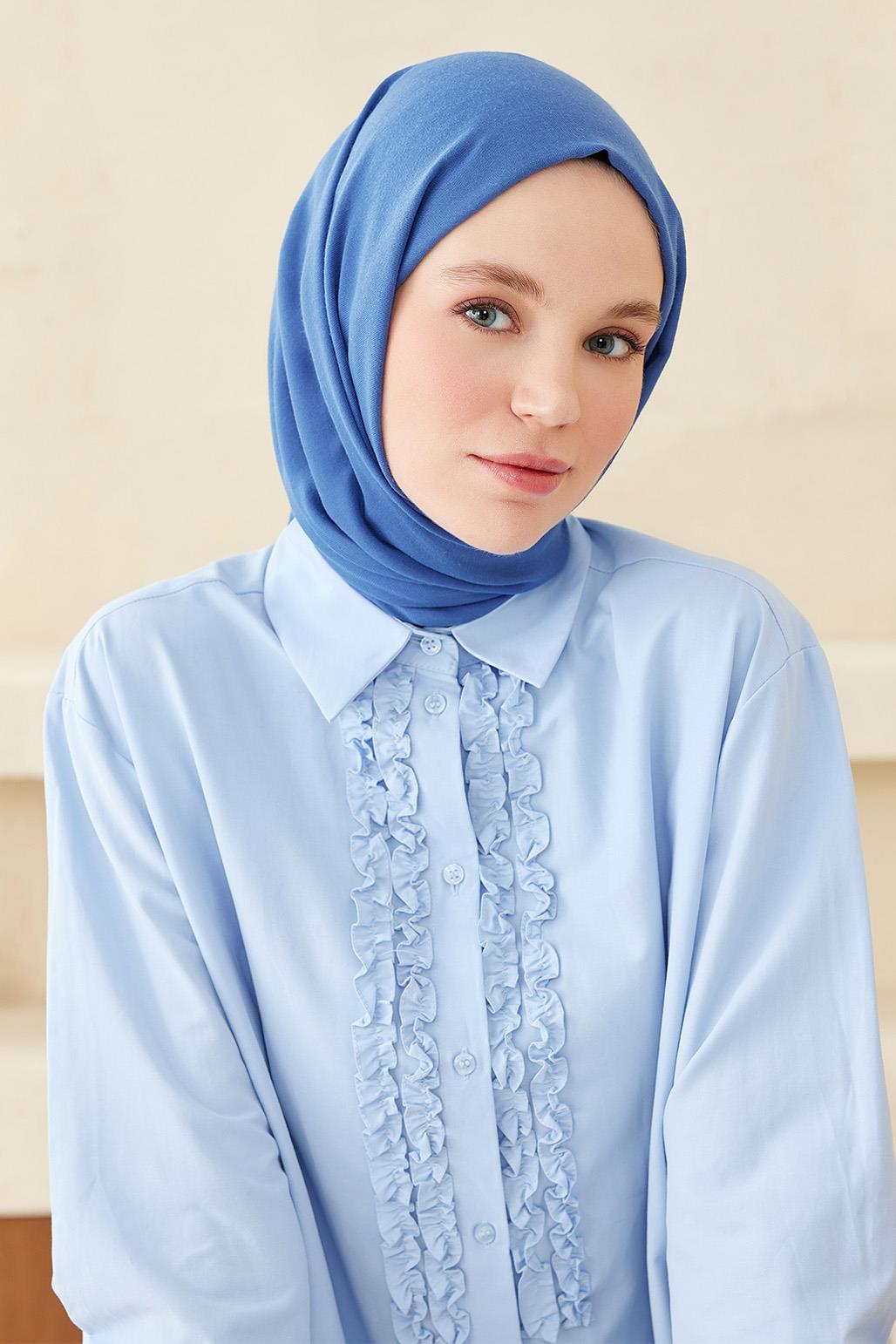 Soft Cotton Shawl Denim Blue