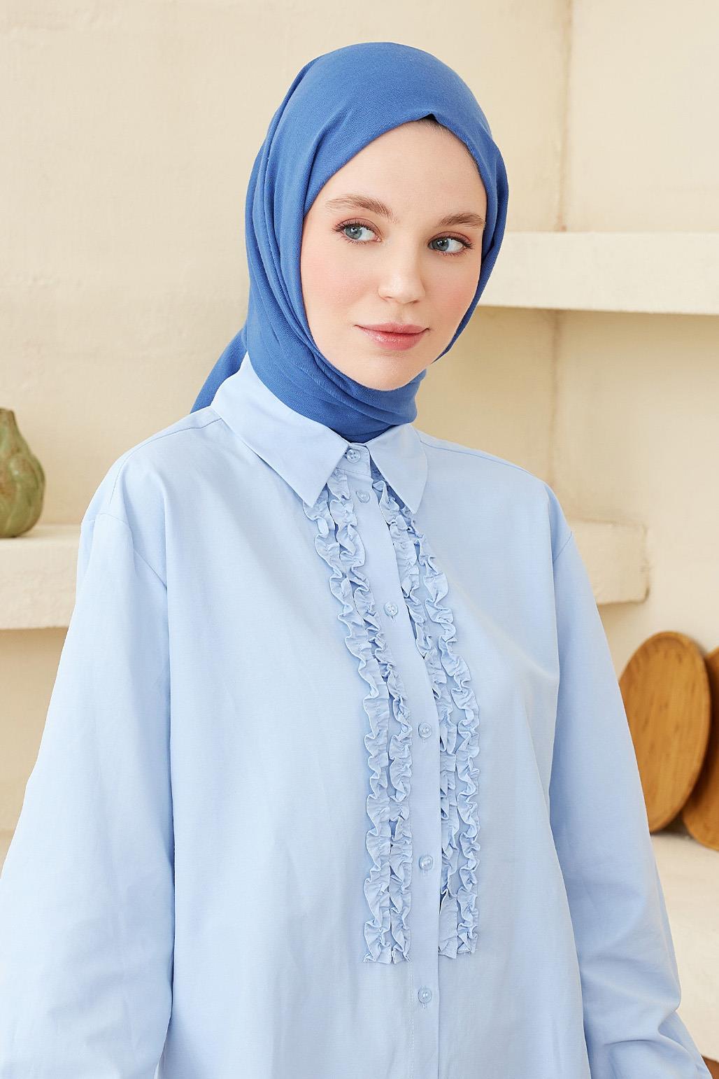 Soft Cotton Shawl Denim Blue