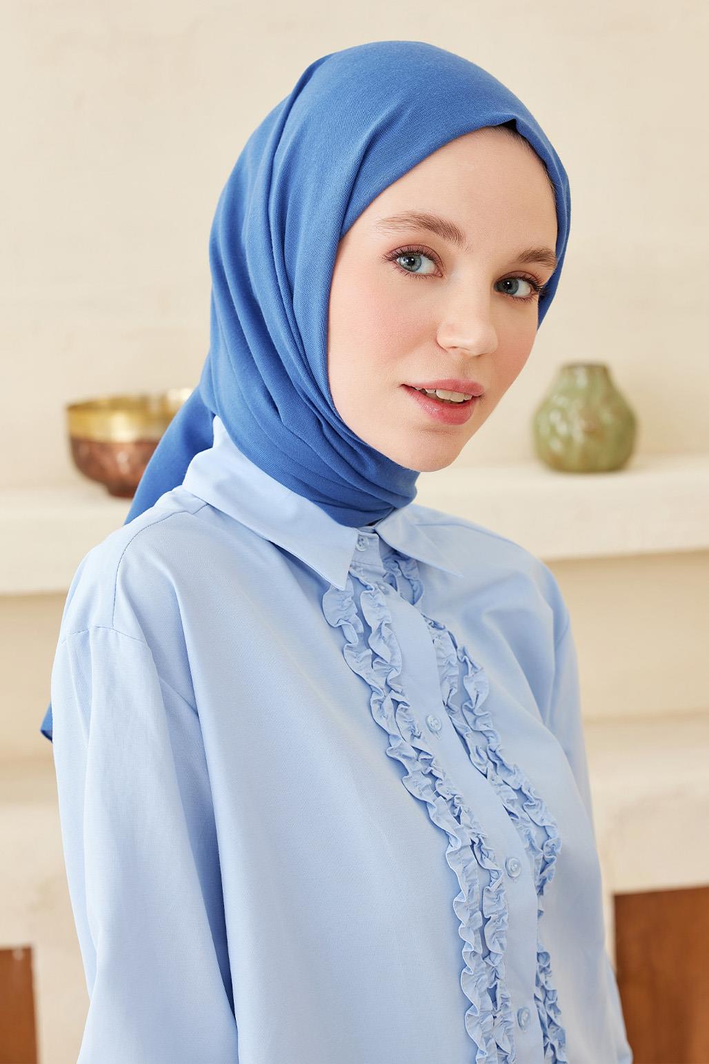 Soft Cotton Shawl Denim Blue