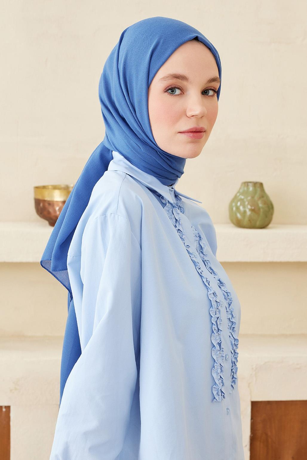 Soft Cotton Shawl Denim Blue