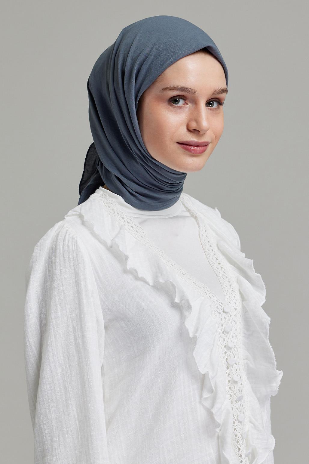 Soft Combed Cotton Scarf Smoke