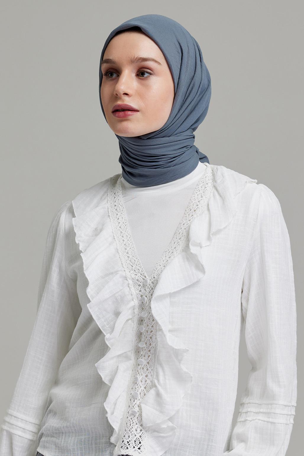 Soft Combed Cotton Scarf Smoke