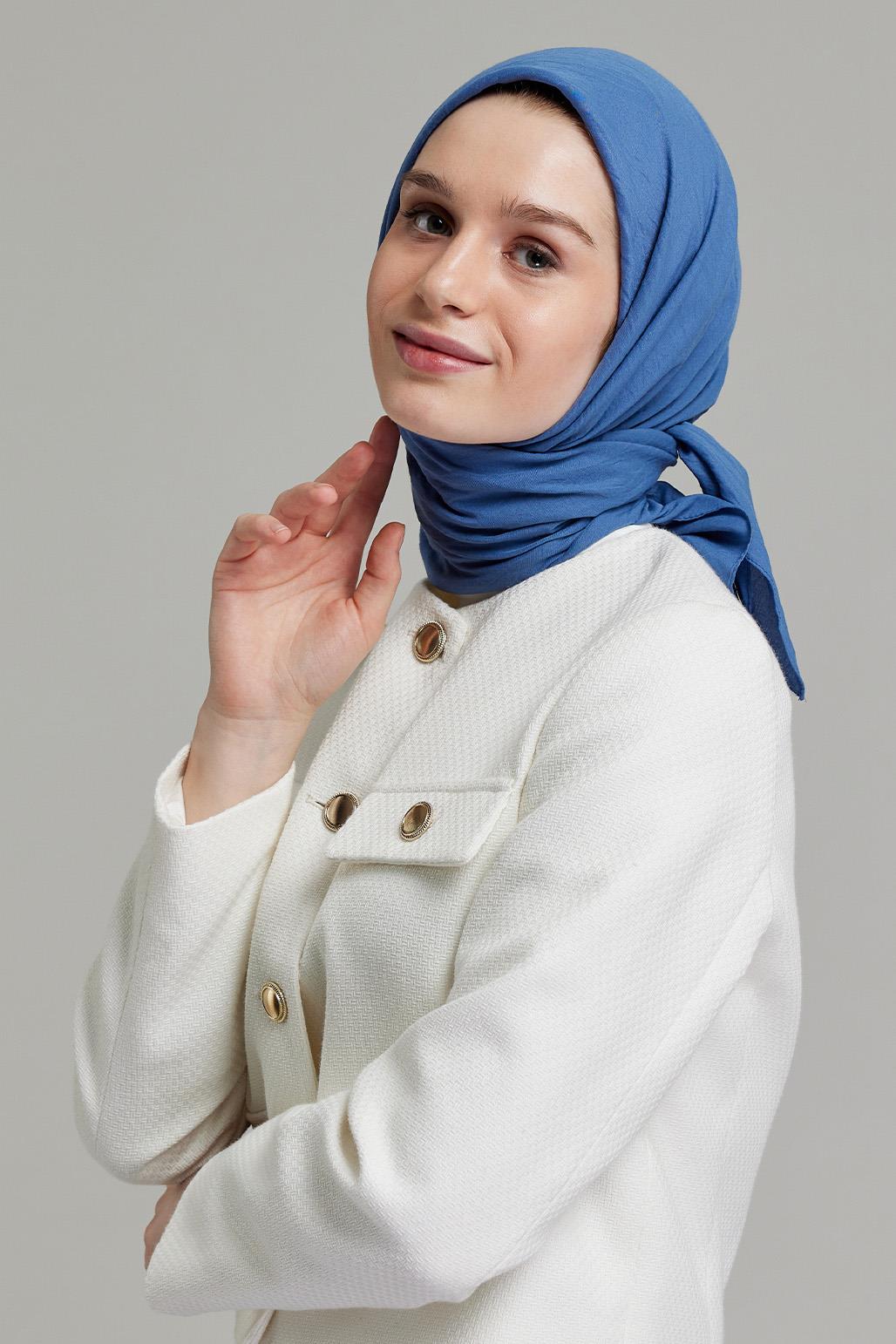 Soft Combed Cotton Scarf Indigo